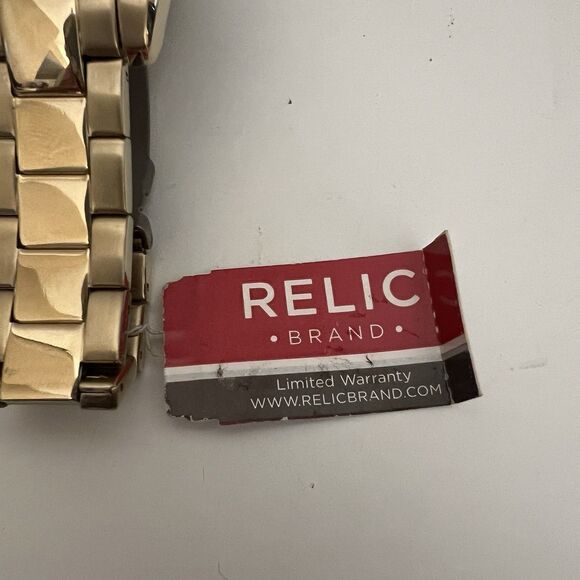 NEW Relic by Fossil Men's Watch ZR15718 Gold Tone Pearlescent Face No Battery - Picture 5 of 15